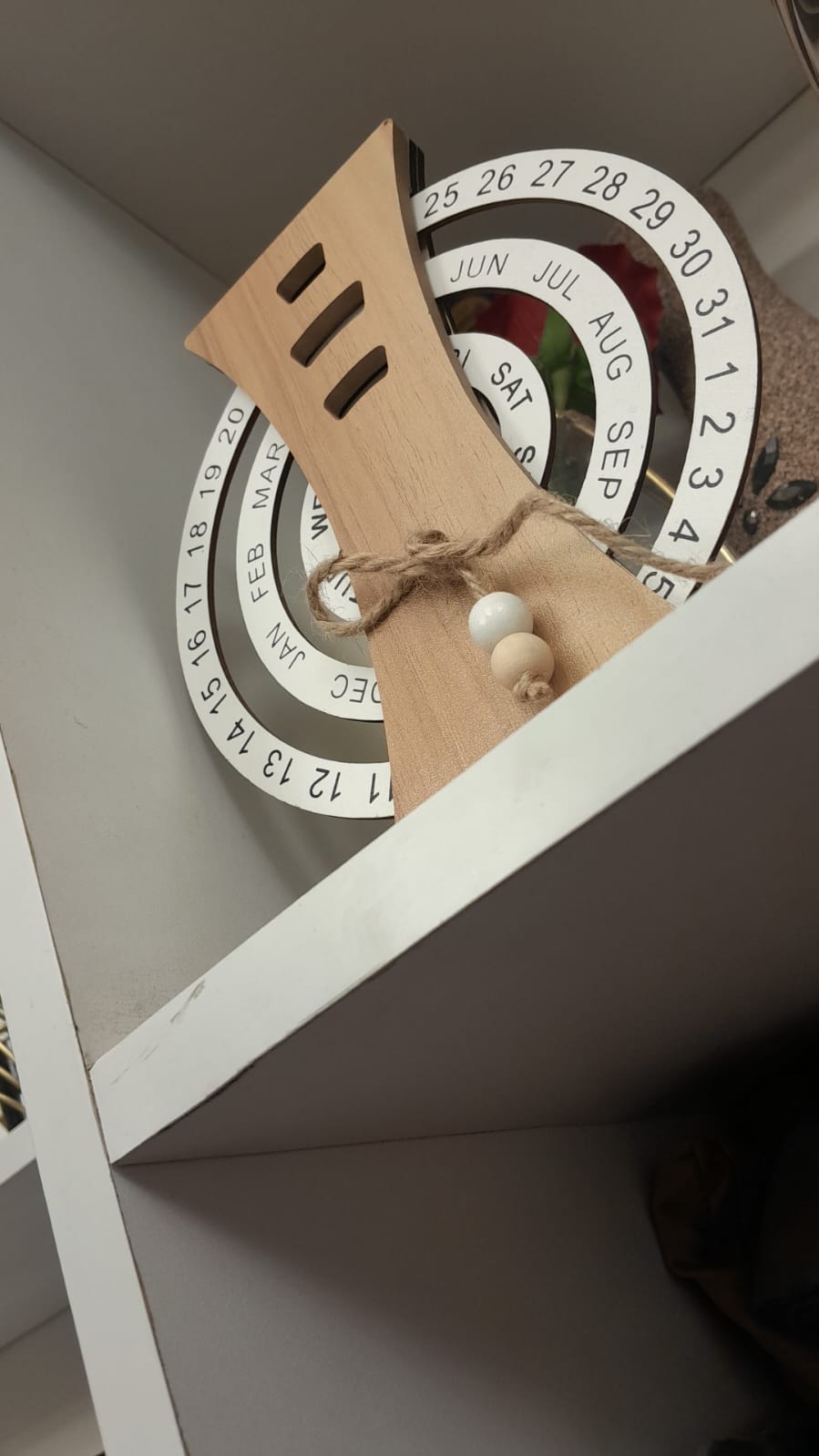 Handcrafted Wooden Perpetual Calendar β Rustic Home & Office Decor