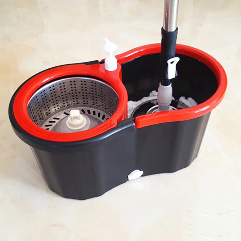 Steel spin mop