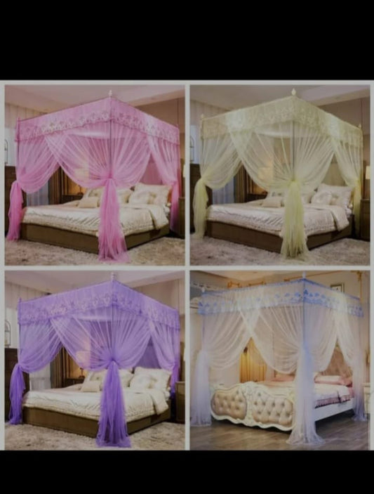 🕸️ Four-Stand Mosquito Net – Stylish Protection & Comfort