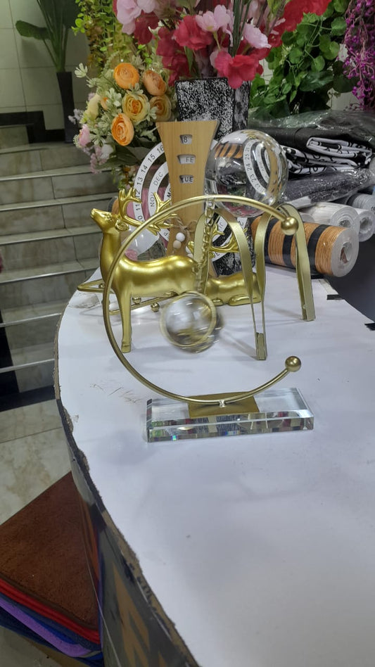 Golden Deer Decorative Sculpture – Modern Luxury Home Décor Accent