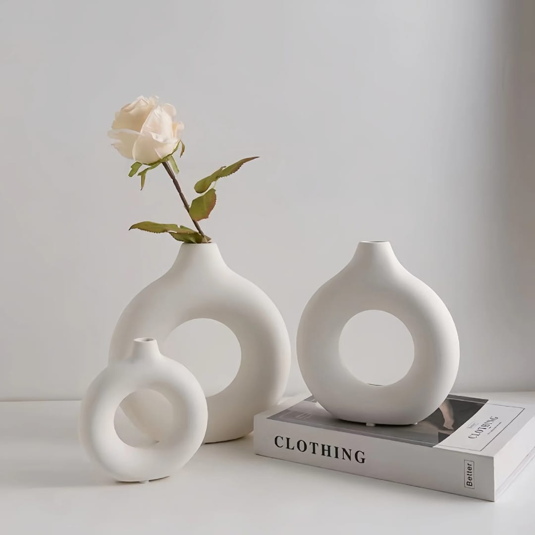 Donut Vase Set of 3 – Minimalist Modern Home Décor