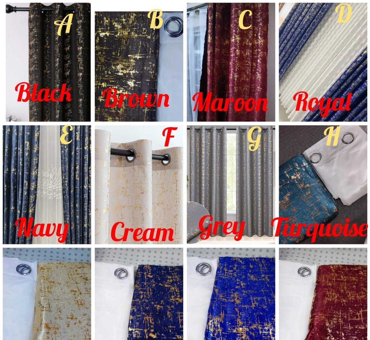 Marble Curtains &amp; Sheers – Elegant Light and Luxury Combined 1.5m×1.5m=3m